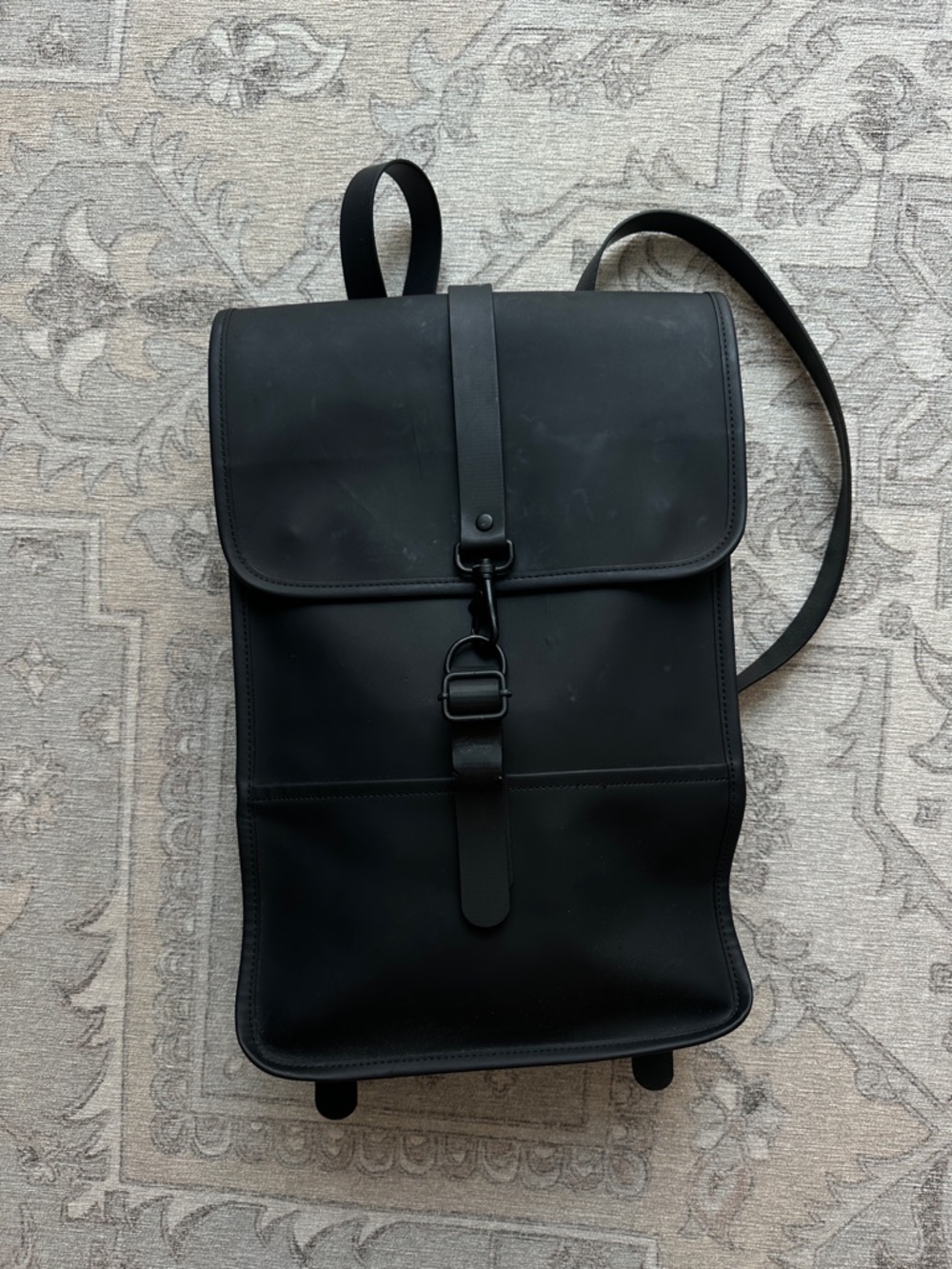 RAINS Black Backpack